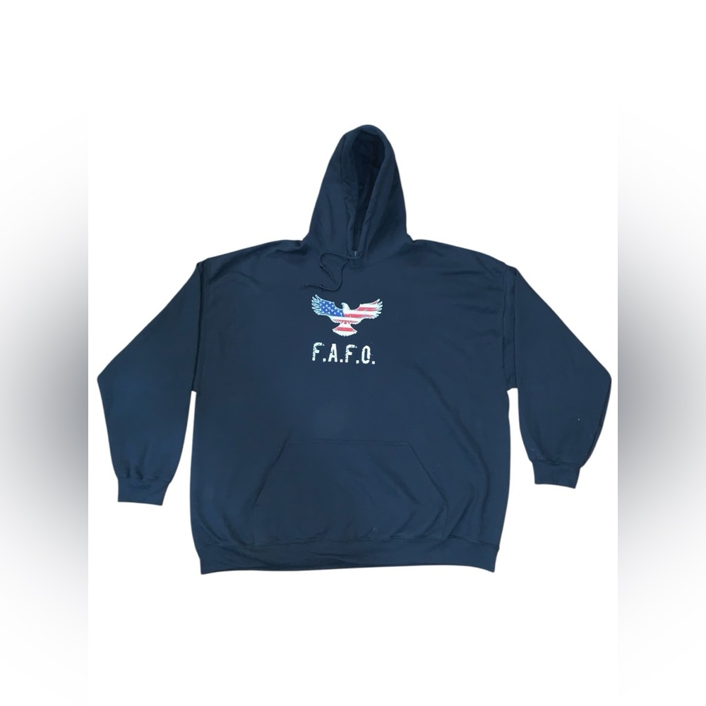 Graphic Print "F.A.F.O." Patriotic Eagle Men's Hoodie Pullover Sweatshirt Sz 3XL